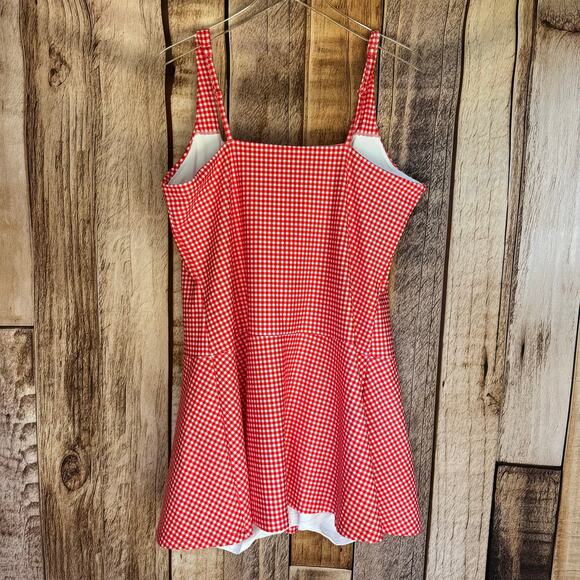 Abercrombie & Fitch YPB Dress sculptLUX Active XXL Red Gingham Tennis Pickleball - Picture 2 of 11